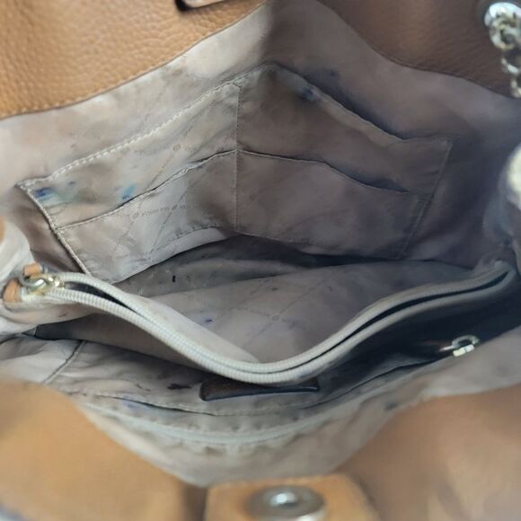 Michael Kors Jet Set Chain Large Signature Tote Khaki/Brown Coated Canvas Bag - Picture 10 of 15